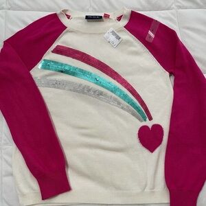 NWT The Children’s Place Heart Glitter Sweater.
